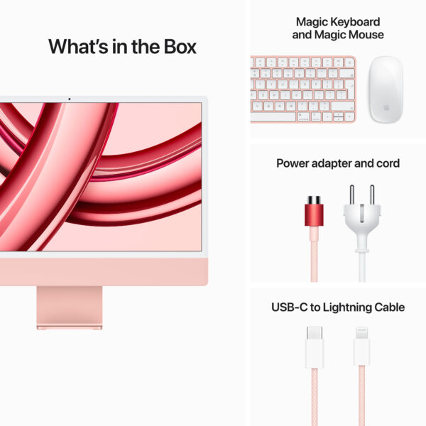 24-inch iMac with Retina 4.5K display: Apple M3 chip with 8-core CPU and 8-core GPU, 256GB SSD - Pink (MQRD3B/A) - Image 9